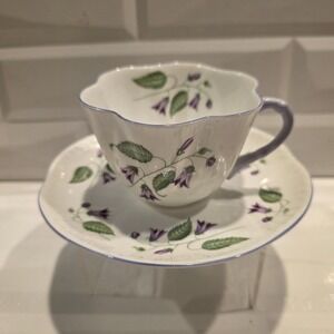 Shelley  Dainty Campanula Teacup  &  Saucer BoneChina England #13886